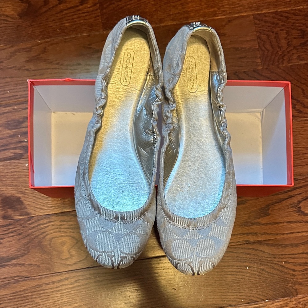 Coach Women's Silver Patterned Flats - image 1